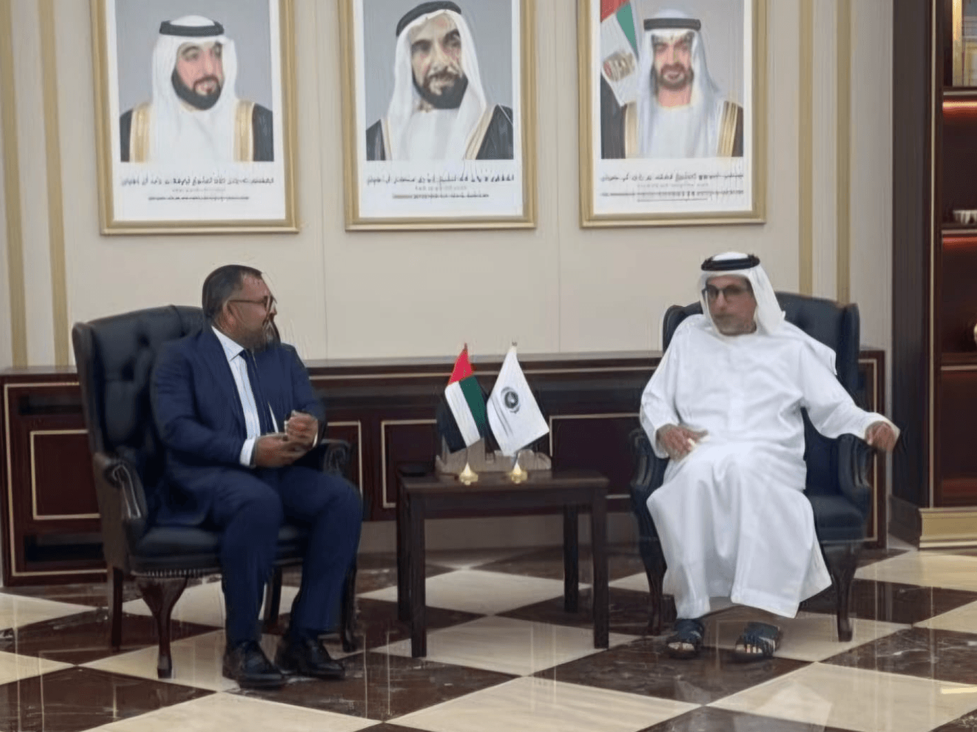 Minister Zameer meets with the Director General of the Abu Dhabi Fund for Development