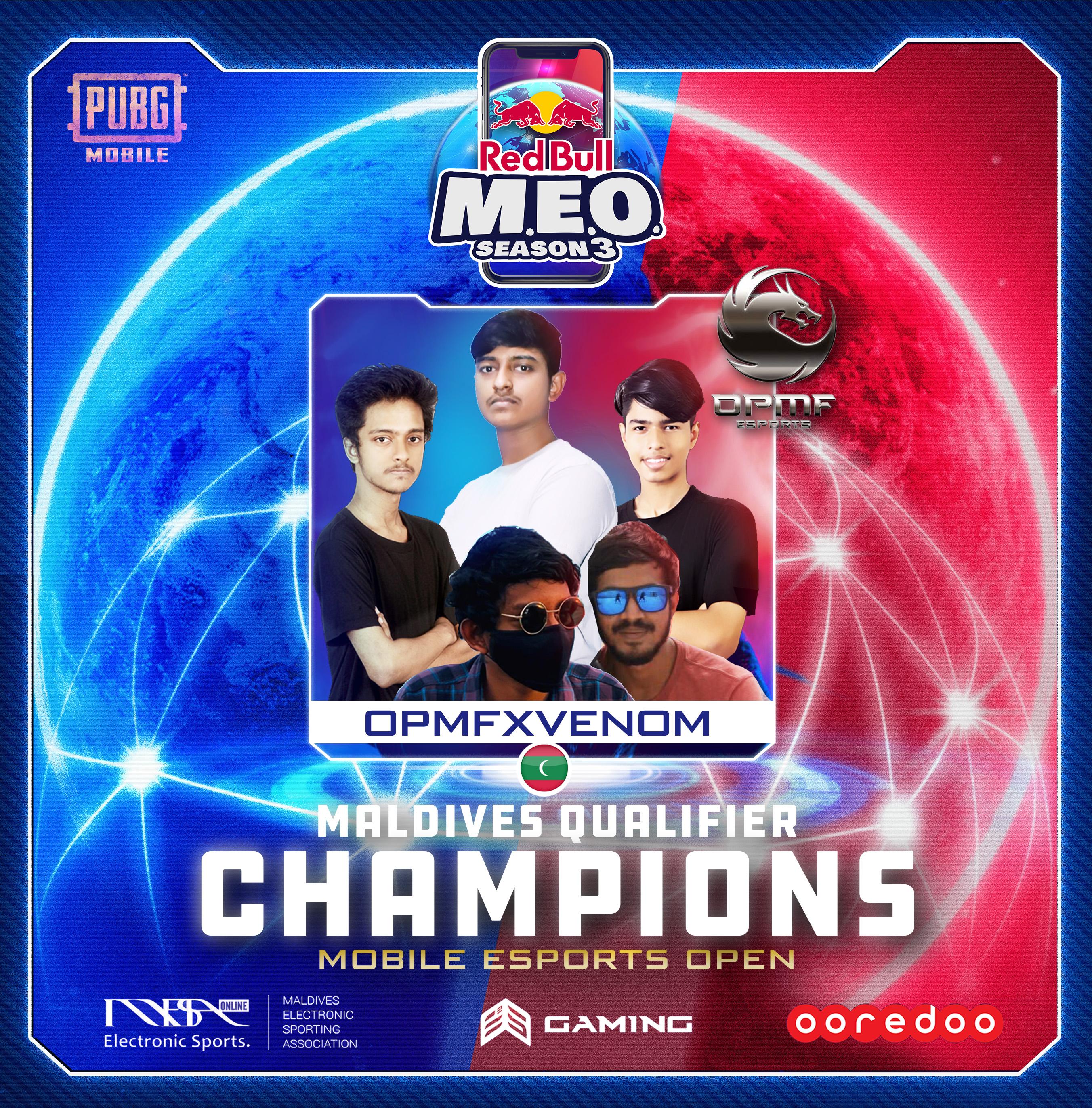ރެޑްބުލް އެމް.އީ.އޯ ސީޒަން ތިނެއްގެ ރާއްޖޭގެ ކޮލިފިކޭޝަންގެ ޗެމްޕިއަންކަން OPMFxVENOM އަށް!
