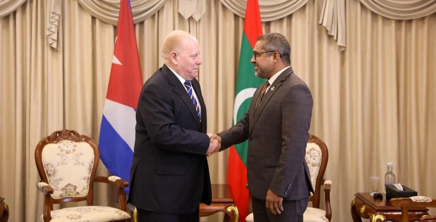 Foreign Minister Khaleel Meets Outgoing Cuban Ambassador Andrés