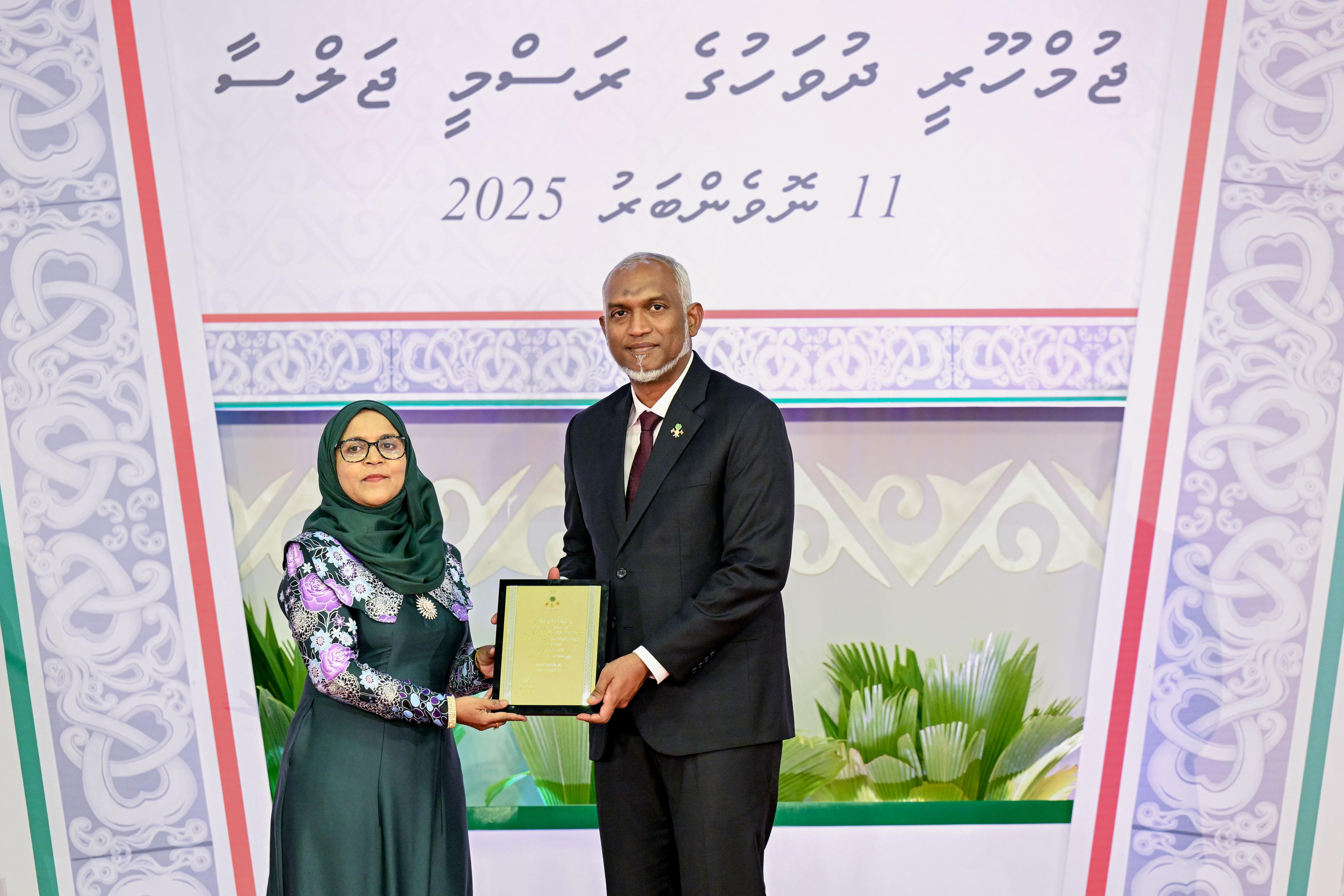President Dr Muizzu Honours First PhD Holder in Applied Linguistics in Dhivehi