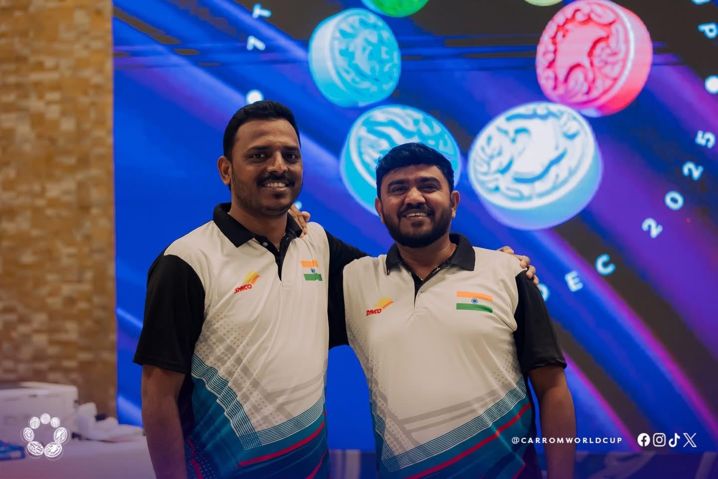 ކެރަމް ވޯލްޑްކަޕް: ފިރިހެން ޑަބަލްސް ޗެމްޕިއަންކަން އިންޑިއާގެ ސްރީނިވާސް އާއި އަބީޖިތްގެ ޕެއާ އިން ހޯދައިފި