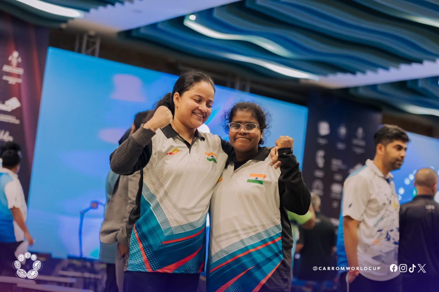 ކެރަމް ވޯލްޑްކަޕް: އަންހެން ޑަބަލްސް ޗެމްޕިއަންކަން އިންޑިއާގެ ކީރުތަނާ އާއި ކާޖަލްގެ ޕެއާ އިން ހޯދައިފި