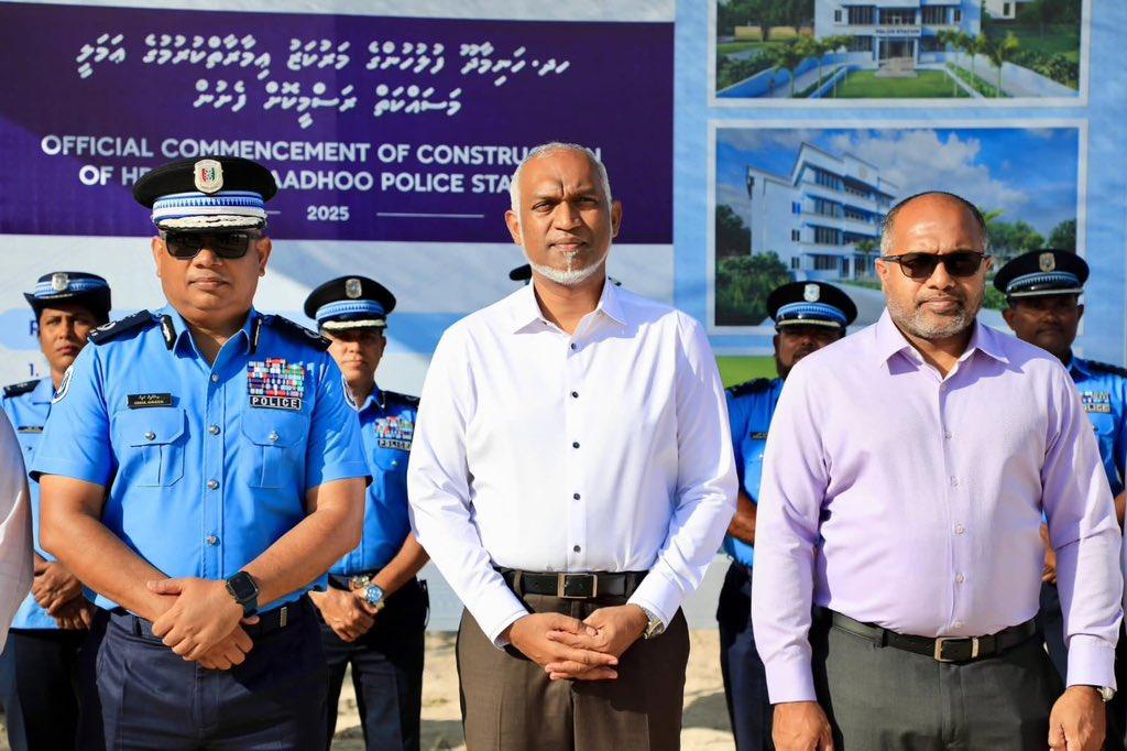  ހަނިމާދޫގައި އިމާރާތްކުރާ ފުލުހުންގެ މަރުކަޒުގެ ޢަމަލީ މަސައްކަތް ފަށައިފި