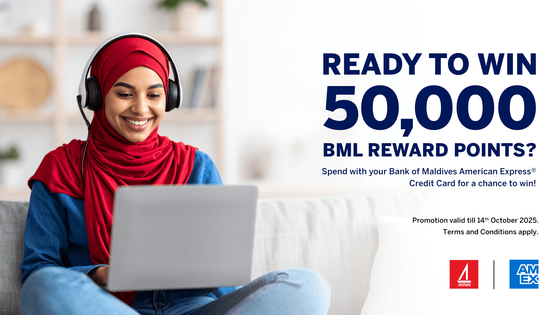 ބީއެމްއެލްގެ އެމެކްސް ކްރެޑިޓް ކާޑު ކަސްޓަމަރުންނަށް 50،000 ބީއެމްއެލް ރިވާޑް ޕޮއިންޓްސް ލިބޭ ޕްރޮމޯޝަނެއް!