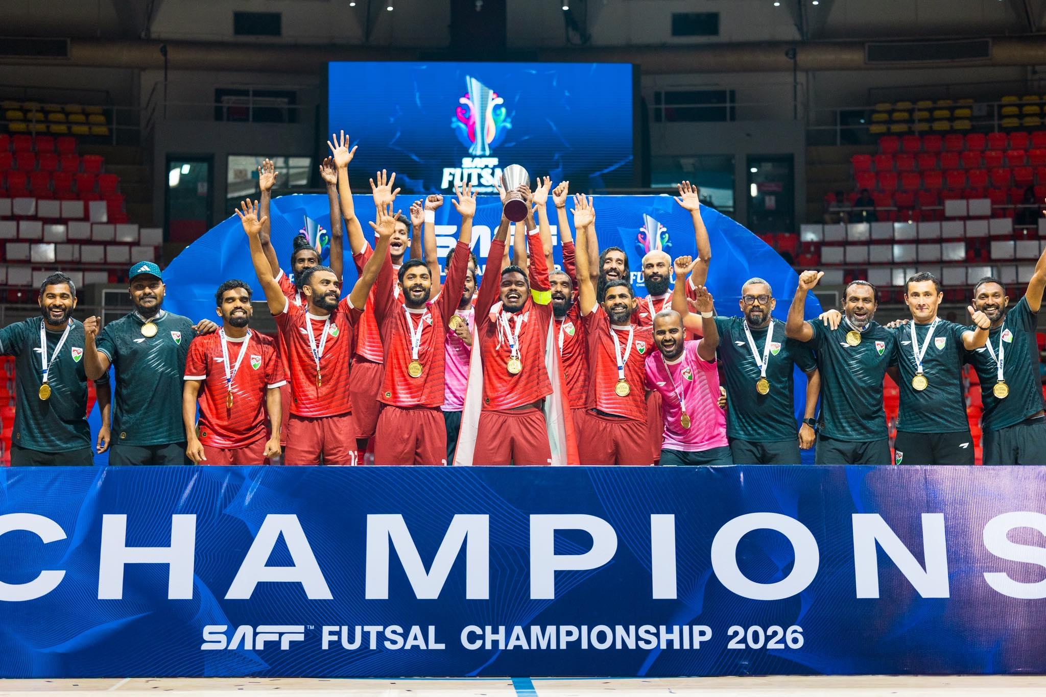 ގައުމީ ފުޓްސަލް ޓީމުގެ ކާމިޔާބީ ފާހަގަކުރުމަށް މާލޭގައި މިރޭ ހަވާ އަރުވަނީ