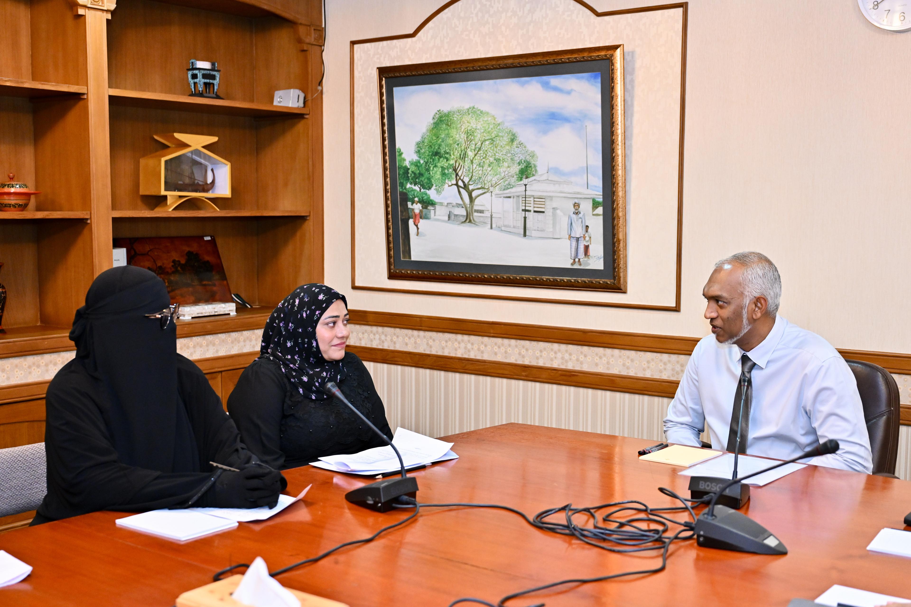 ޚާއްޞަ އެހީއަށް ބޭނުންވާ ދަރިވަރުންނަށް ދިމާވާ ގޮންޖެހުންތައް ރައީސްއާއި ހިއްސާކޮށްފި