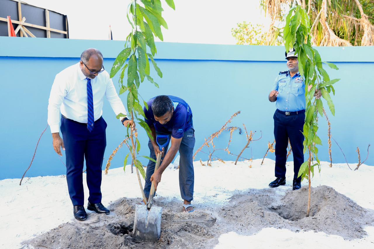 ބ. މާޅޮހާއި އއ. ފެރިދޫ ޕޮލިސް ސްޓޭޝަންގައި ގަސް އިންދުމުގެ ހަރަކާތެއް 