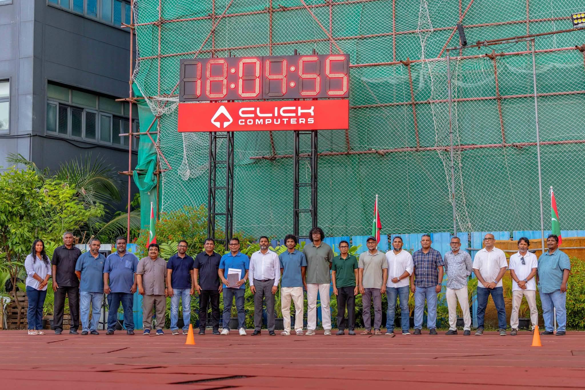 Click Maldives Donates Digital Clock to Hulhumalé Running Track