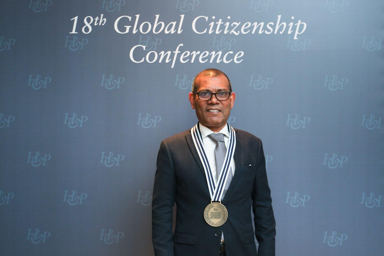 Former President Nasheed Awarded 2024 Global Citizen Award for Climate Leadership