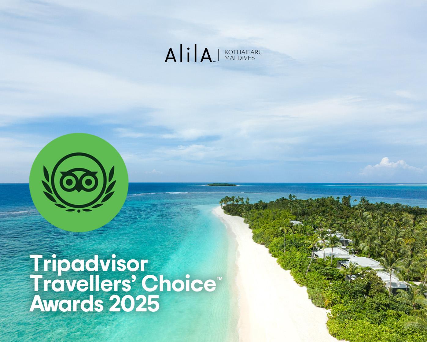 Alila Kothaifaru Maldives Honoured with 2025 Tripadvisor Travellers’ Choice Award