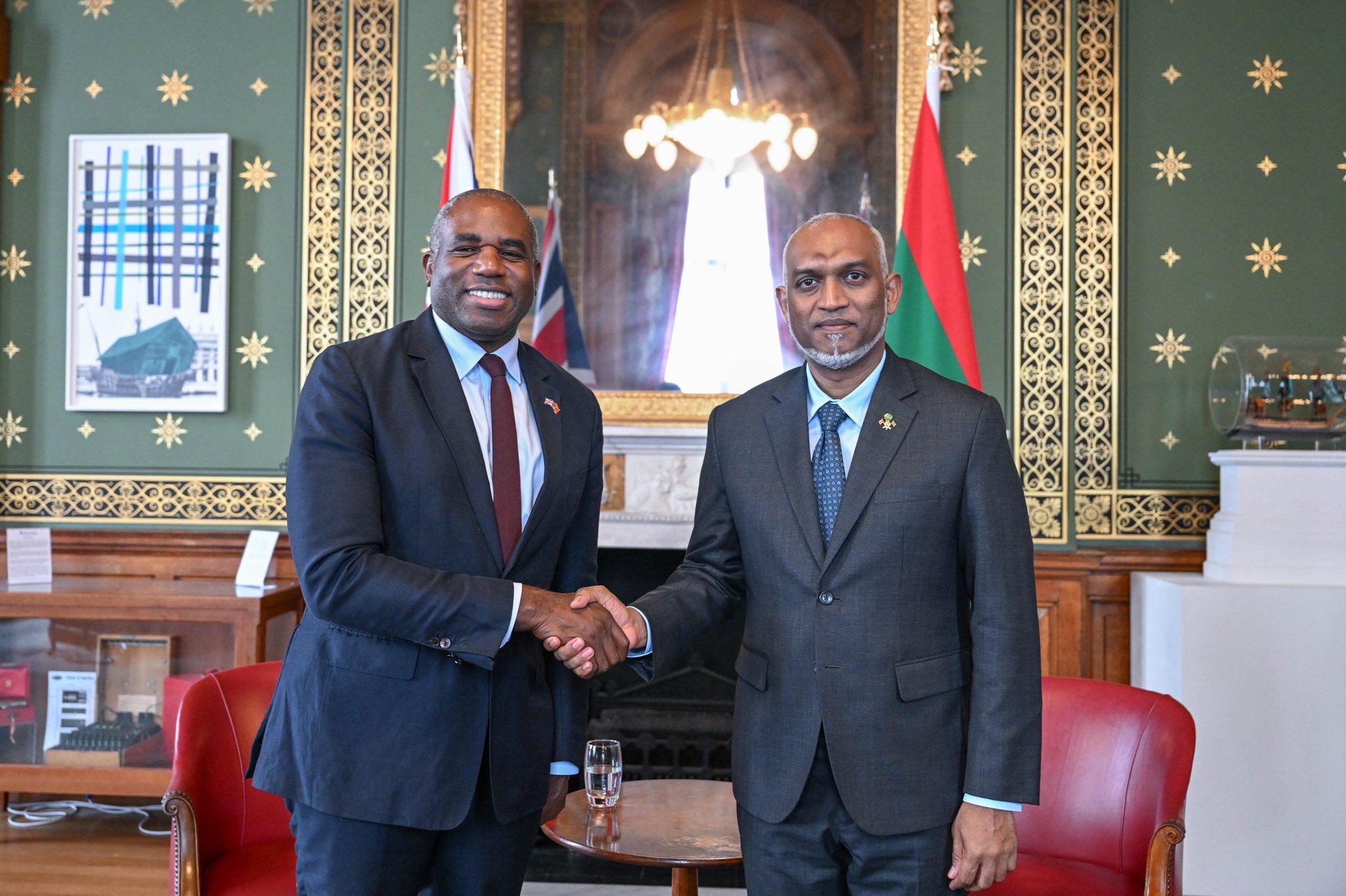 President Muizzu and Secretary Lammy Discuss Climate, Trade, and Partnership