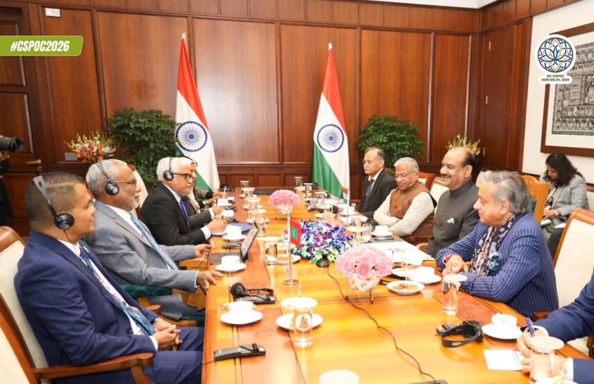 ރައްޔިތުންގެ މަޖިލީހުގެ ރައީސް އިންޑިއާގެ ޤާނޫނު ހަދާ މަޖިލީހުގެ ރައީސްއާ ބައްދަލުކުރައްވައިފި